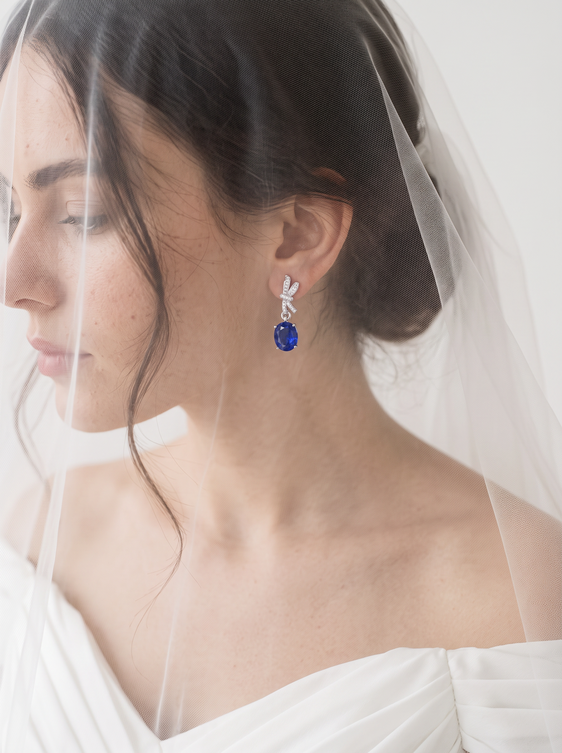 Oval Brilliant Cut Ruby/Sapphire Earrings - Scarlet Bow