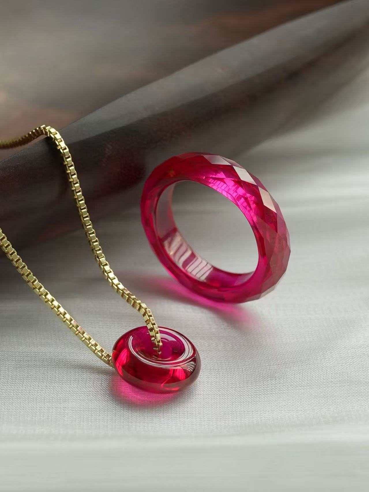 360-Degree Faceted Ruby Ring