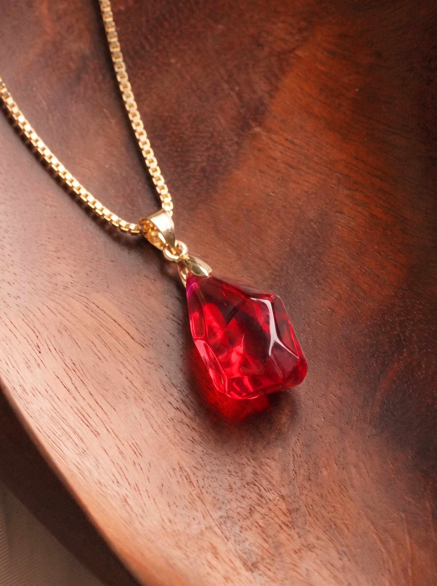 Free‑Form Faceted Cut Ruby Necklace - Scarlet Ember