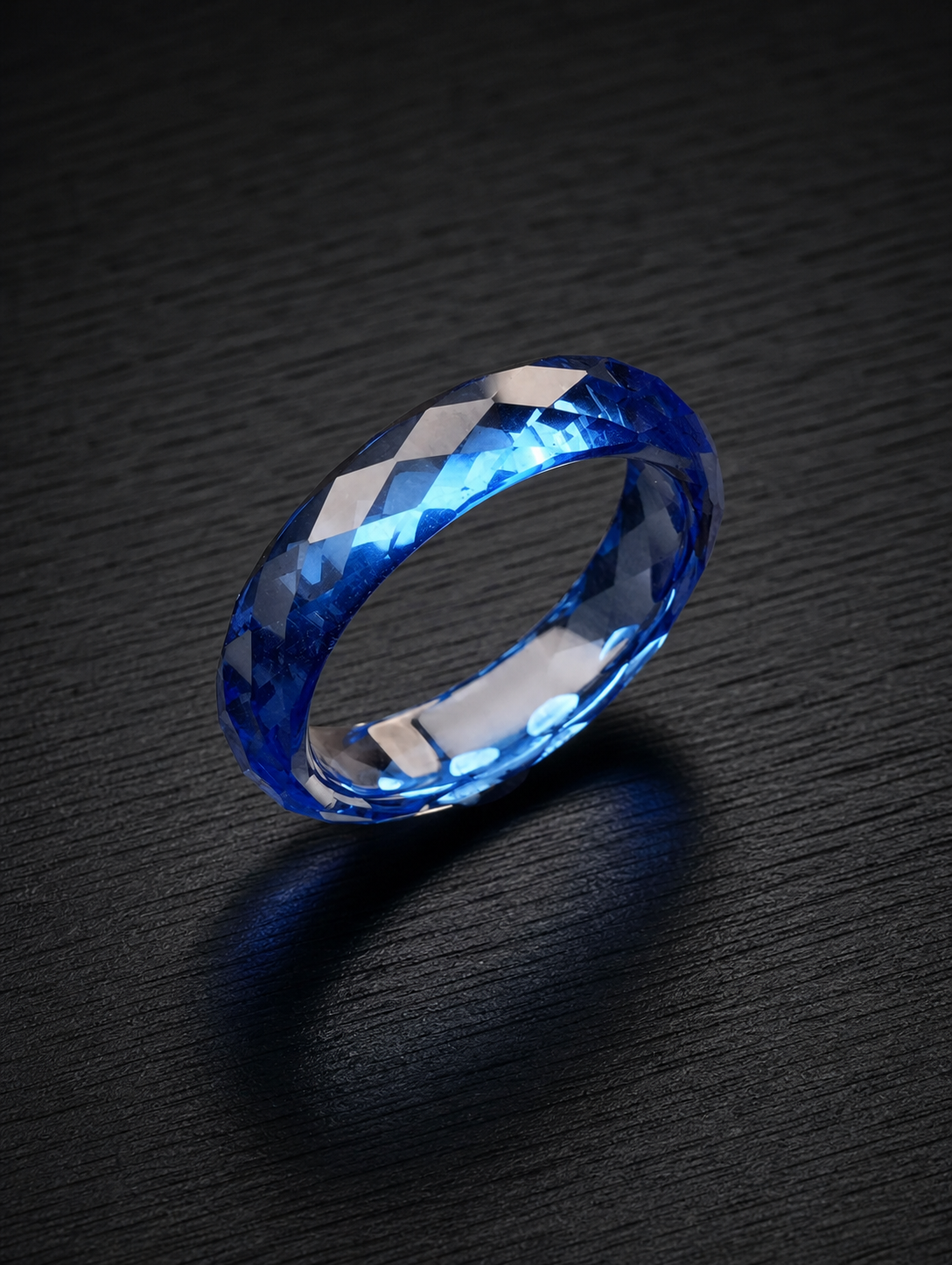 Cornflower Blue Sapphire-360-Degree Faceted Ring