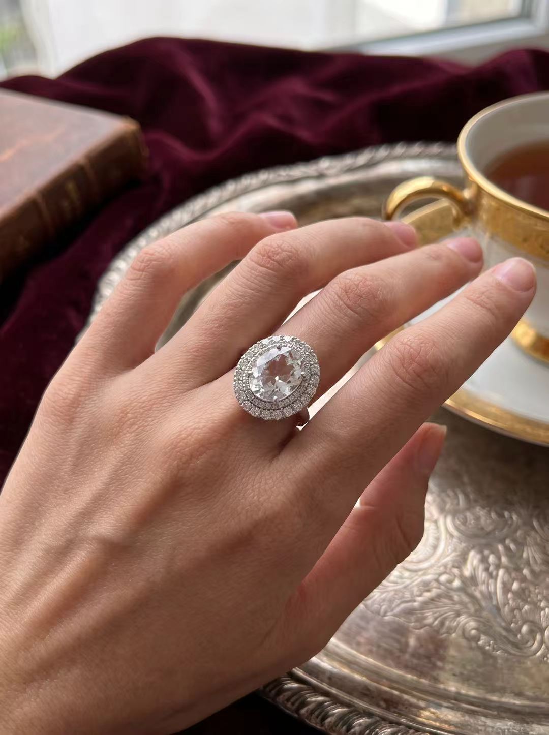Clear Quartz-Oval Brilliant Cut Ring-Ice Soul