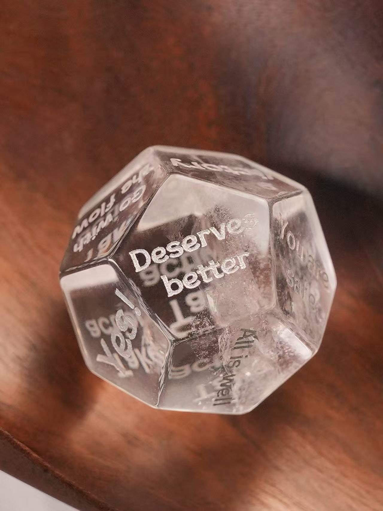 Clear Quartz Necklace - Answer Dice