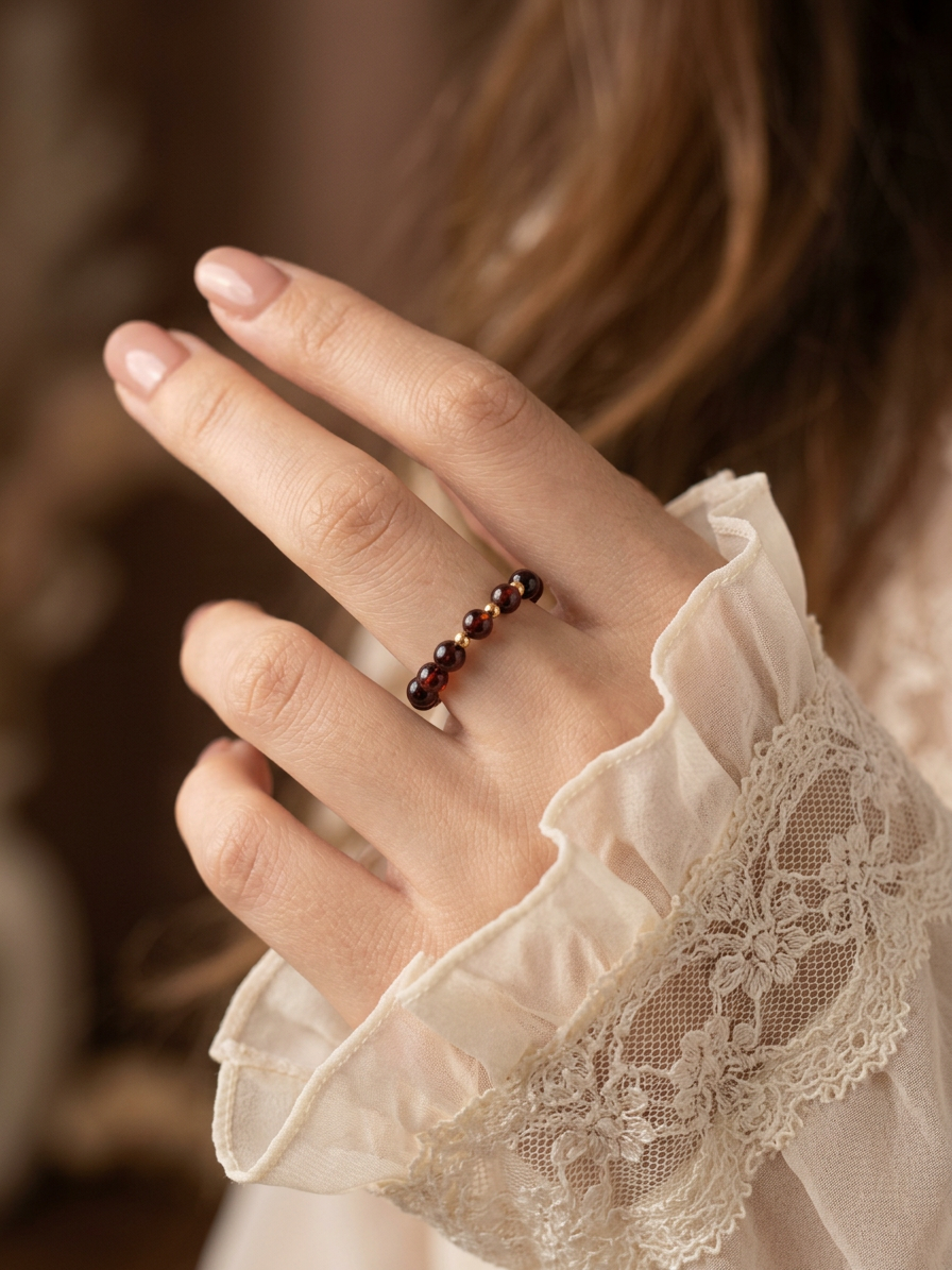 Cherry Wine Blood Amber Ring