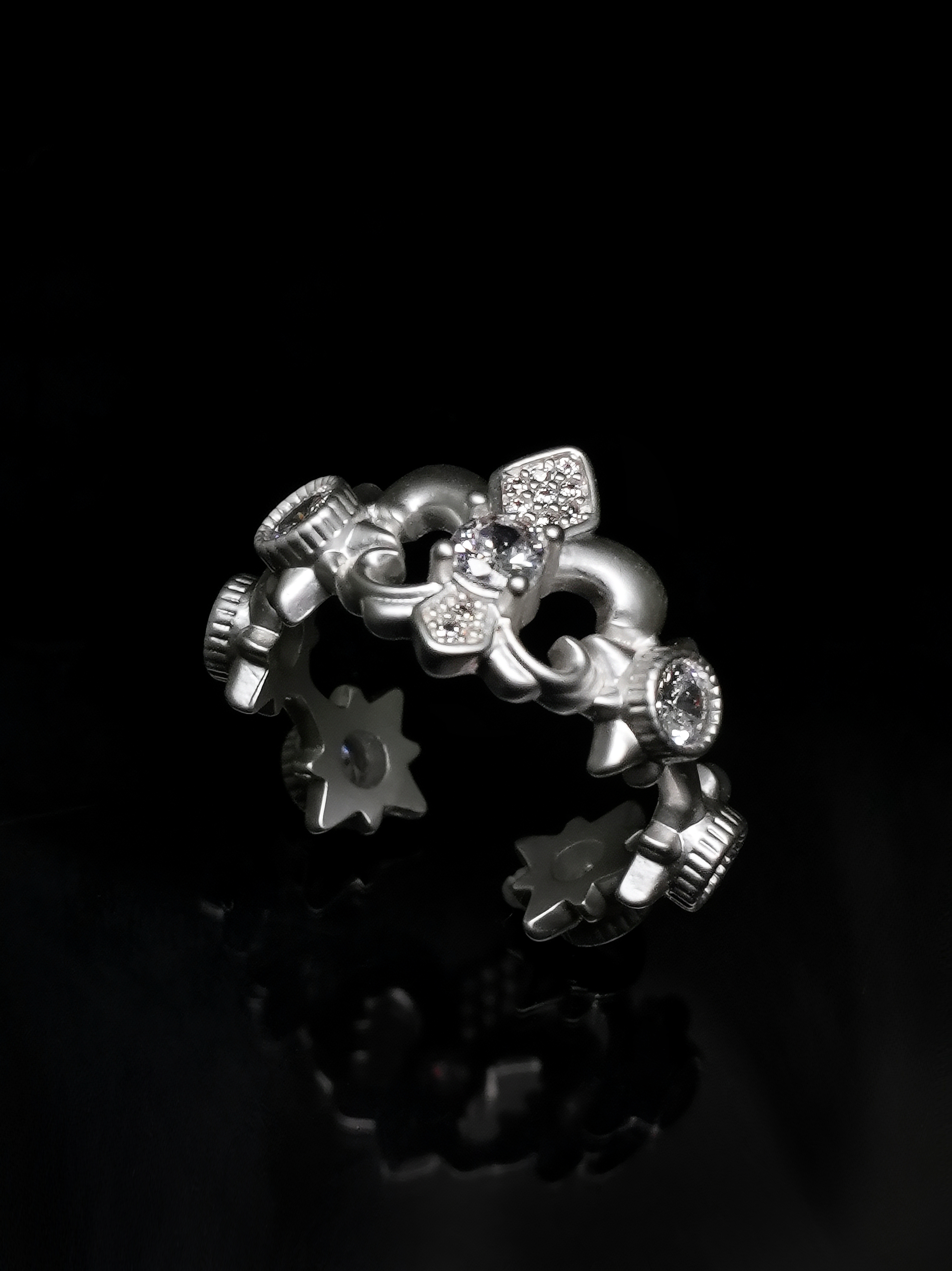 Gear Star Silver Plated Ring
