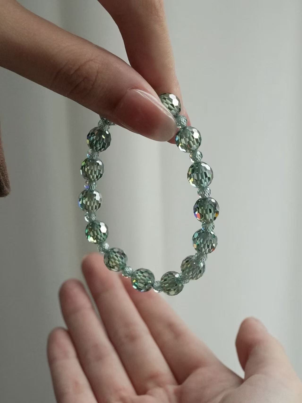 Fancy Brilliant Cut Moissanite Bracelet - Mint Green