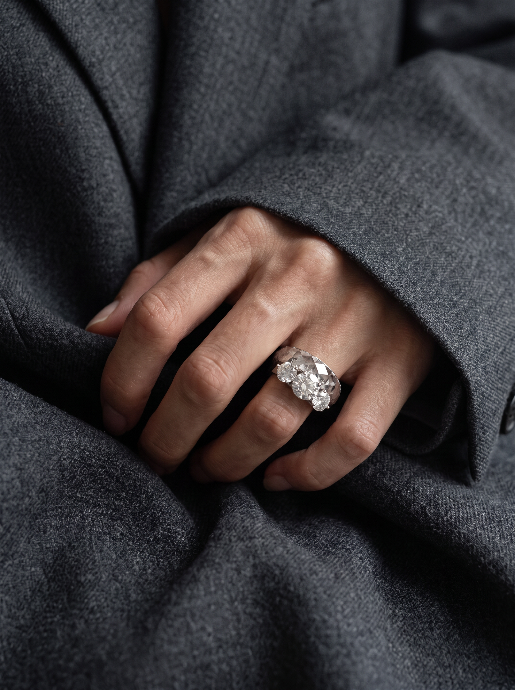 Moissanite-Round Brilliant Cut Ring