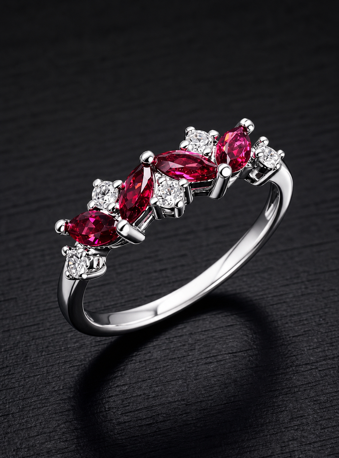 Garnet-Marquise Cut Ring-Crimson Echo