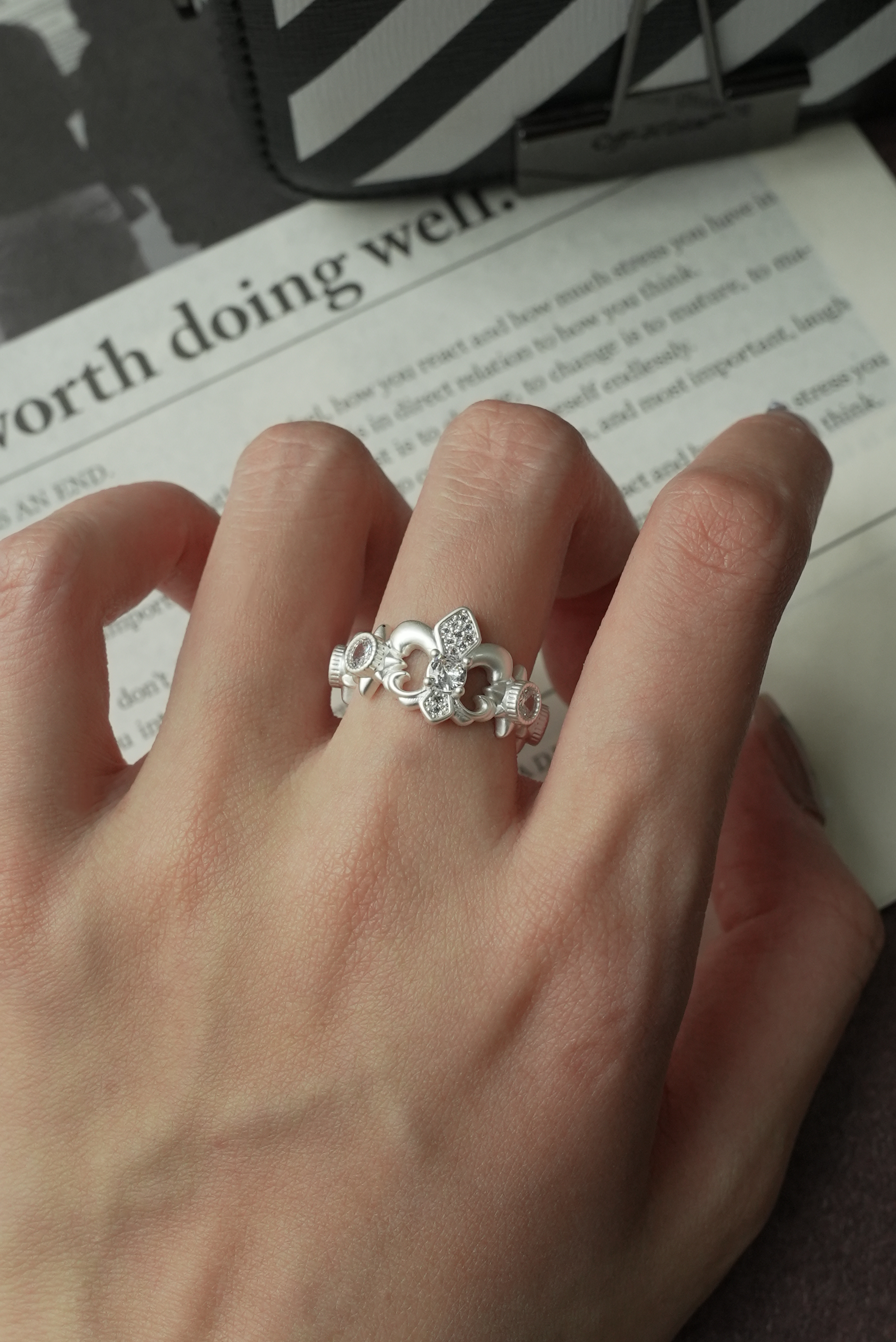 Gear Star Silver Plated Ring