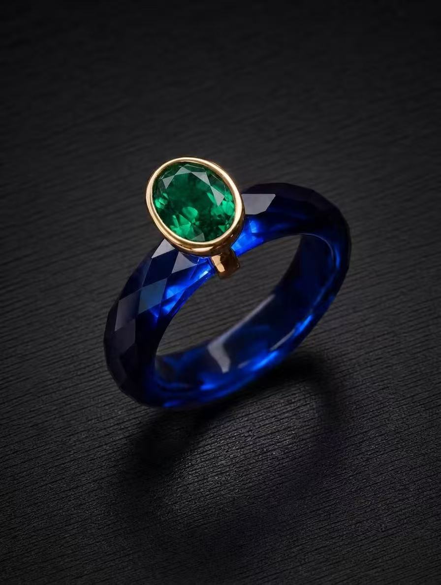 Sapphire+Ruby/Sapphire/Emerald-PRO 360-Degree Faceted Ring