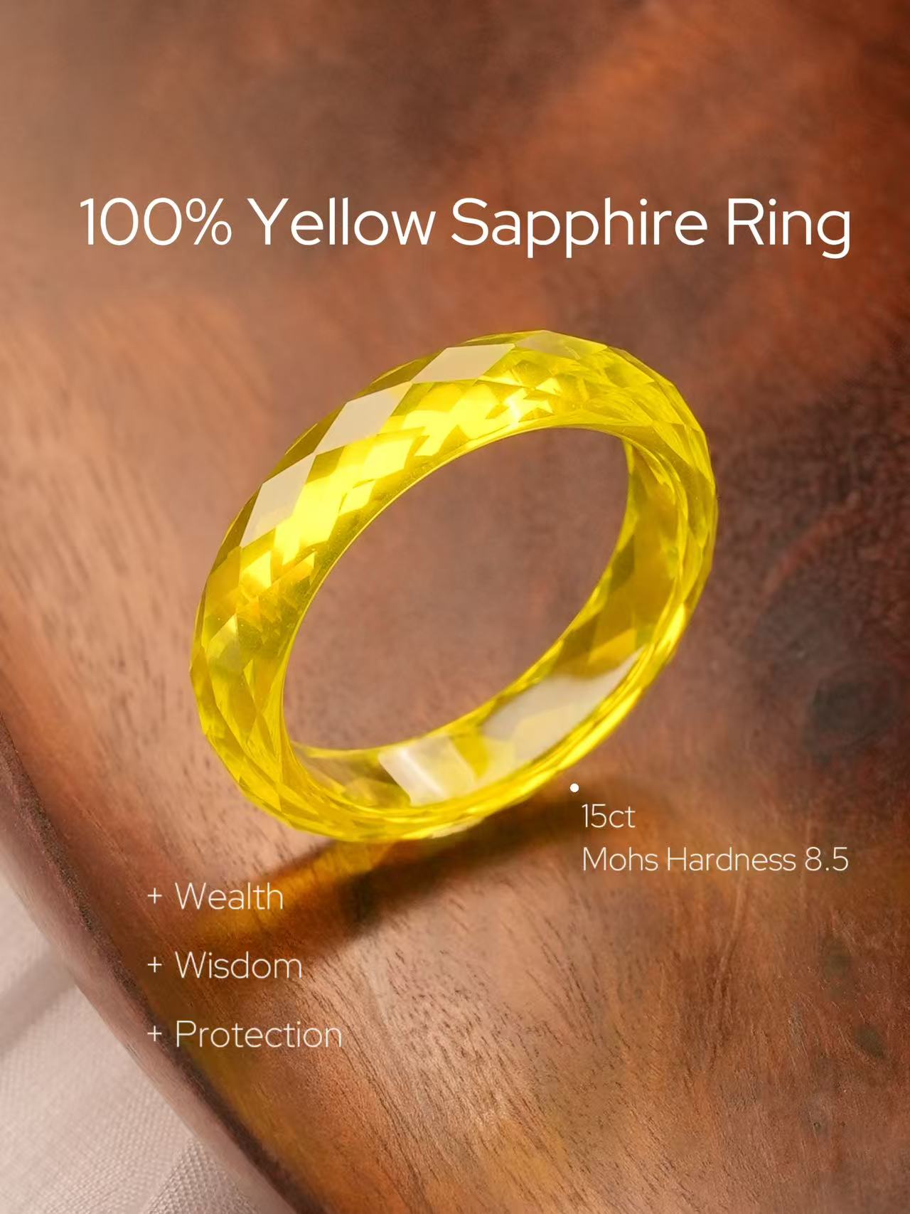 360-Degree Faceted Yellow Sapphire Ring