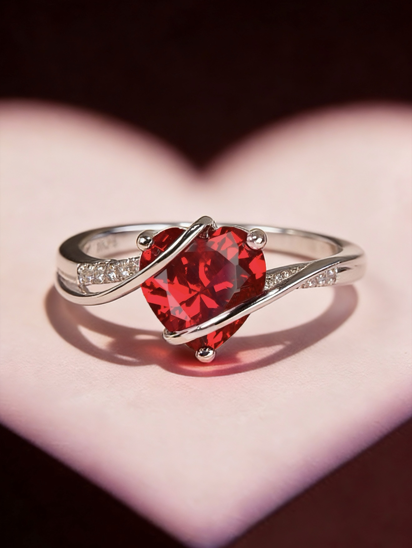 Heart Brilliant Cut Ruby Ring - Crush on you
