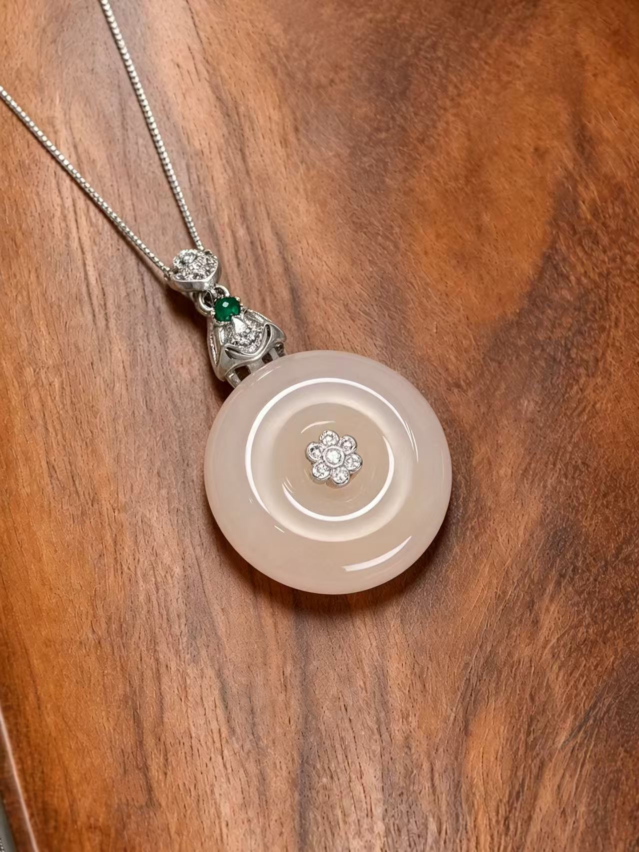 Chalcedony Necklace - Soft Crystal Blossom