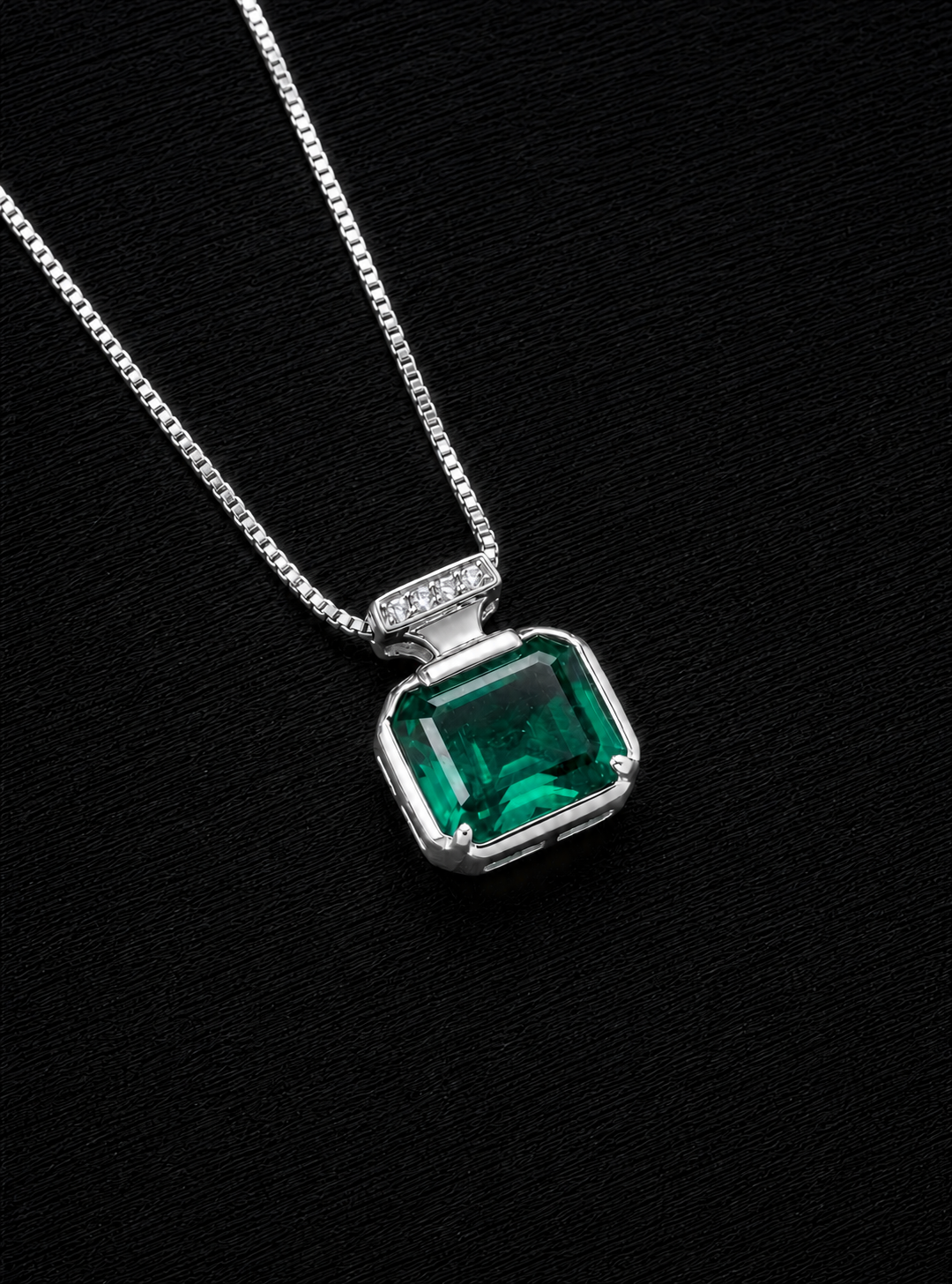  Emerald Brilliant Cut Emerald Necklace-Scented Radiant
