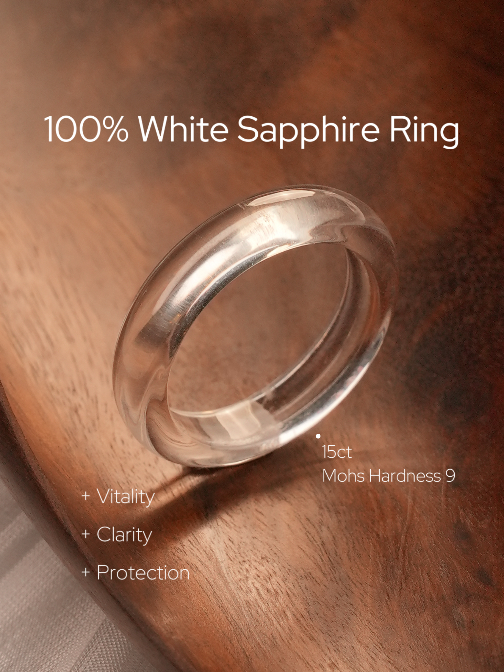 360-Degree Cabochon White Sapphire Ring