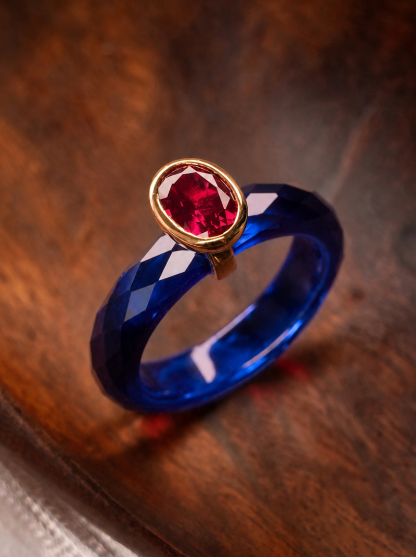PRO 360-Degree Faceted Ryoal Sapphire Ring
