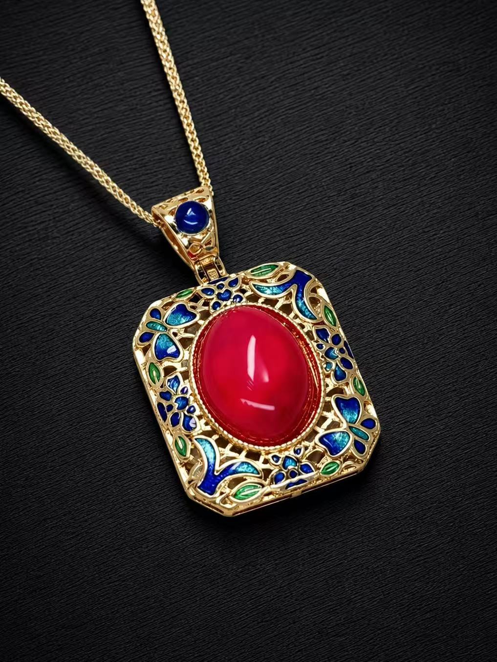 Agate Necklace-Regal Flame