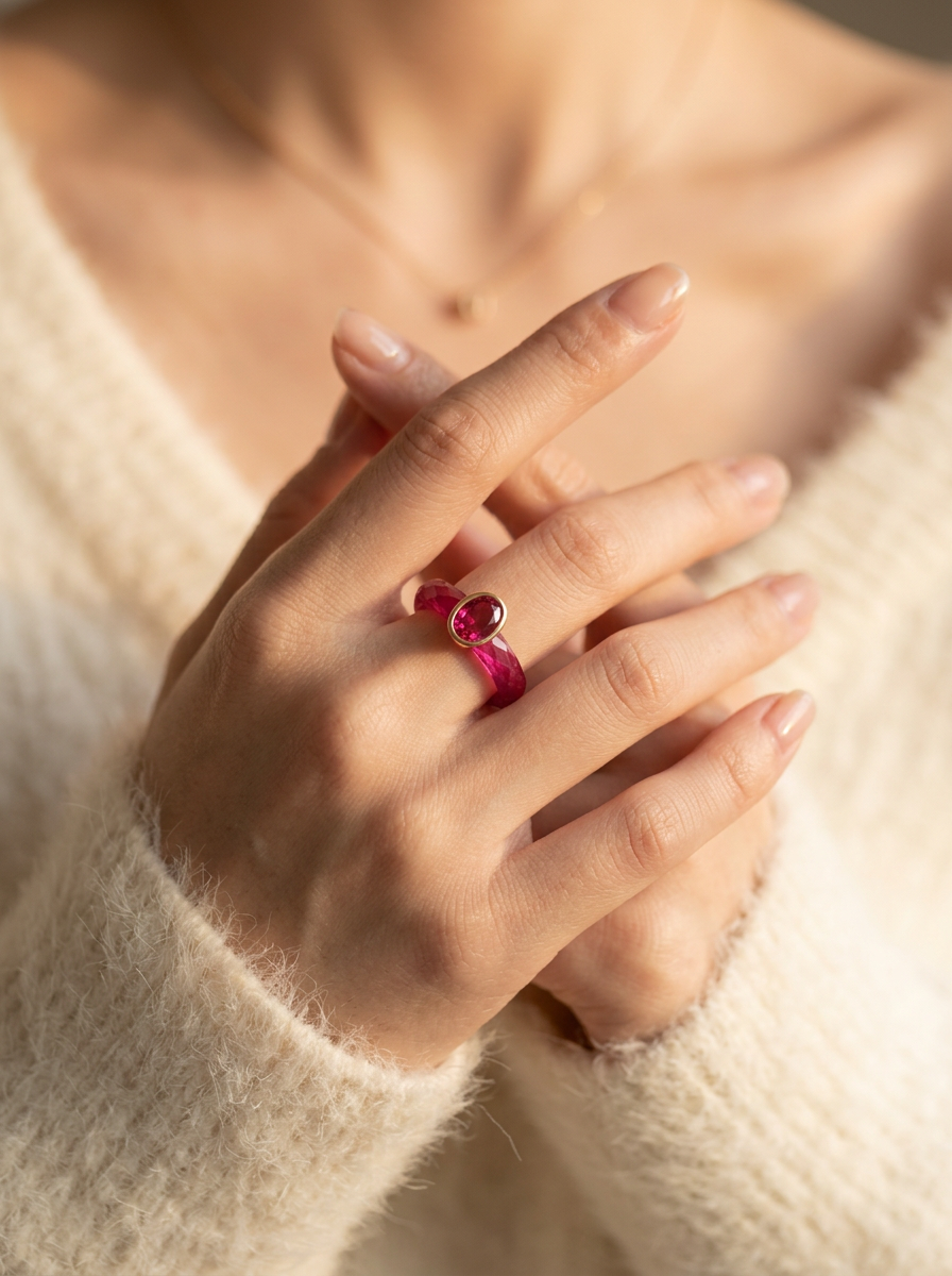 PRO 360-Degree Faceted Ruby Ring