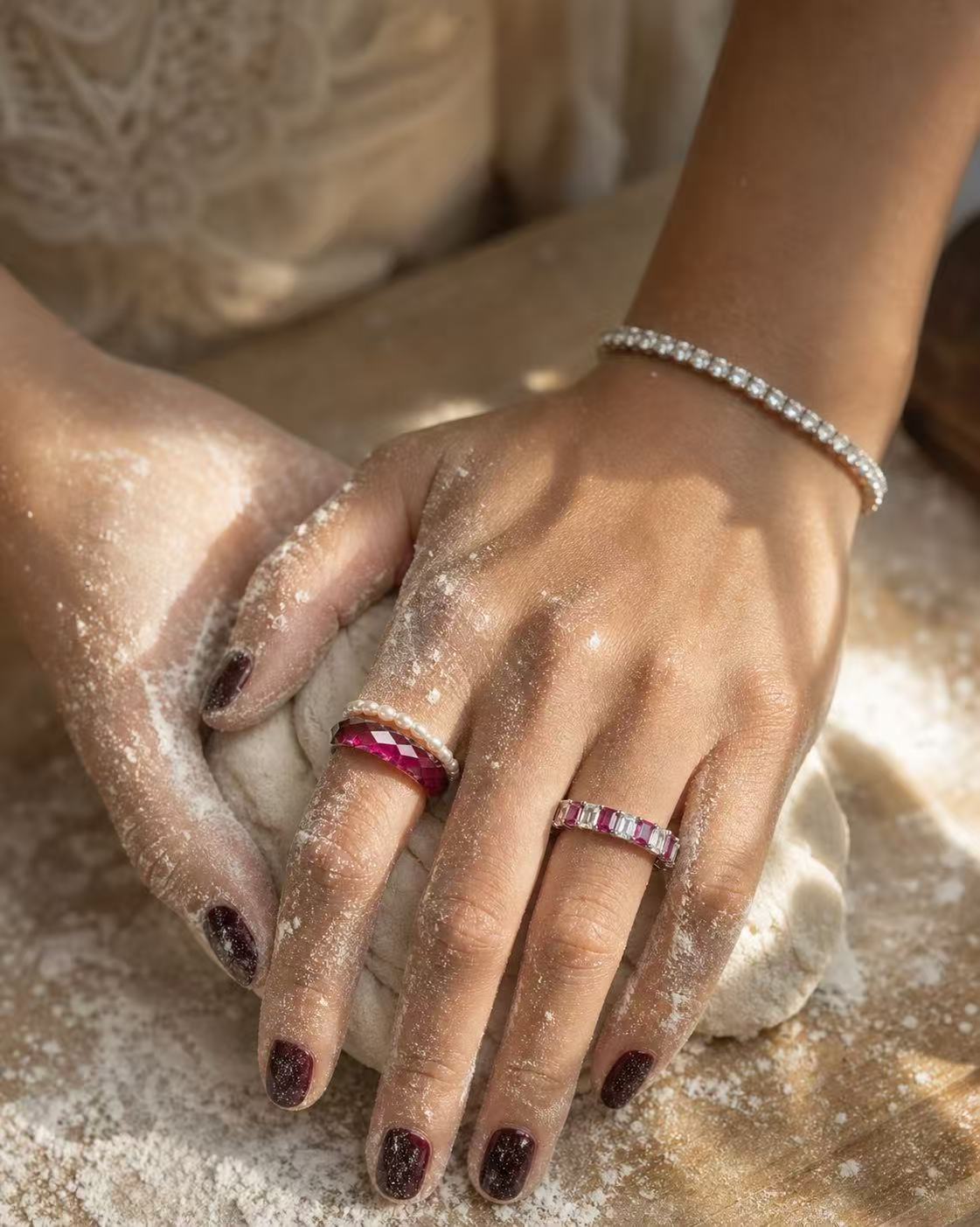 360-Degree Faceted Ruby Ring