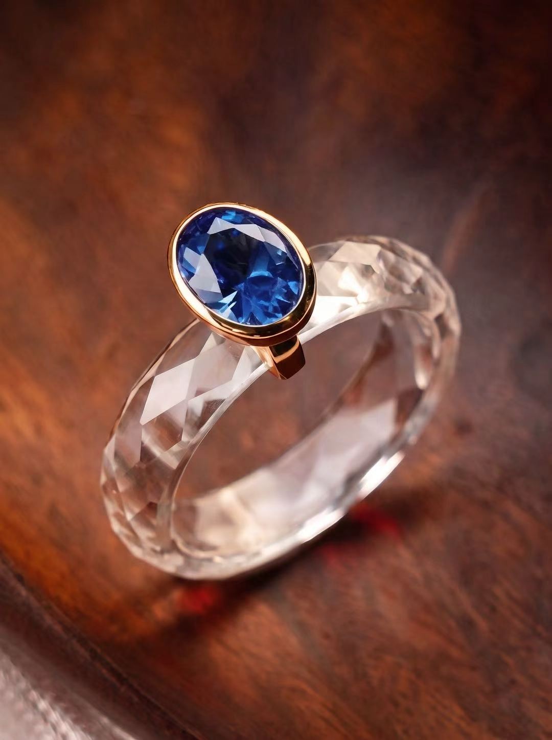 PRO 360-Degree Faceted White Sapphire Ring