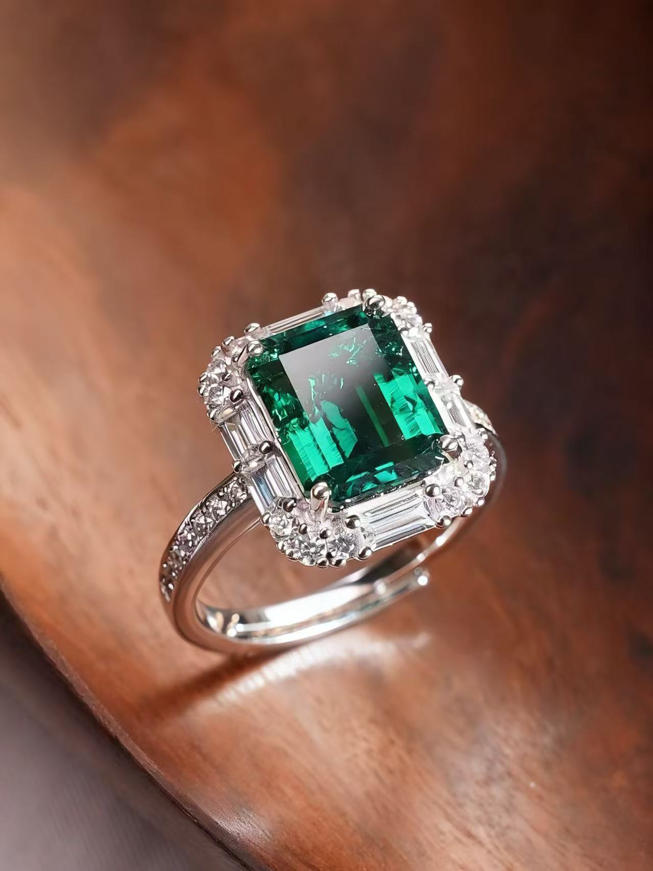 Emerald Brilliant Cut Emerald Ring - Shadow Fairy