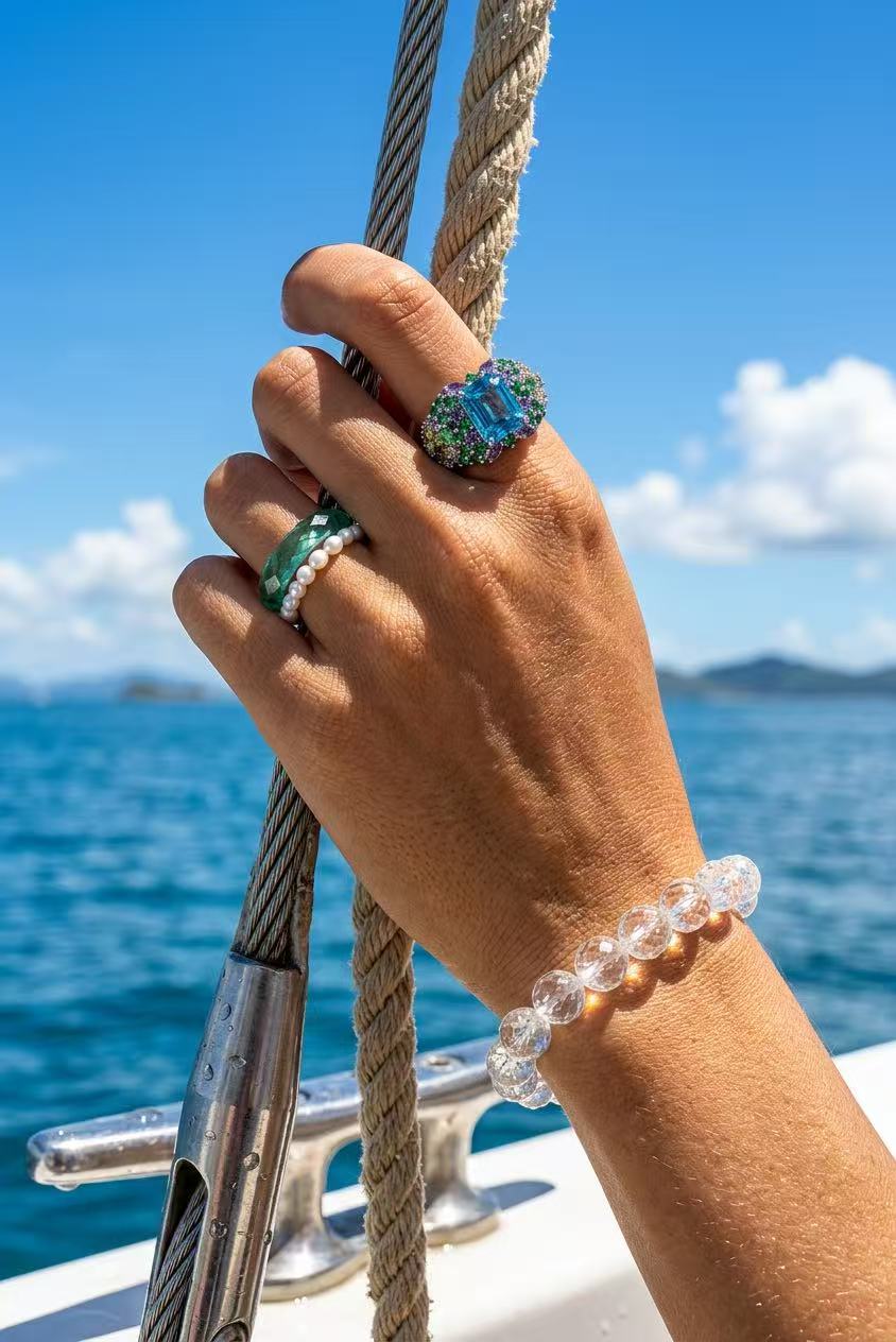 Fancy Brilliant Cut White Sapphire Bracelet - Starlight