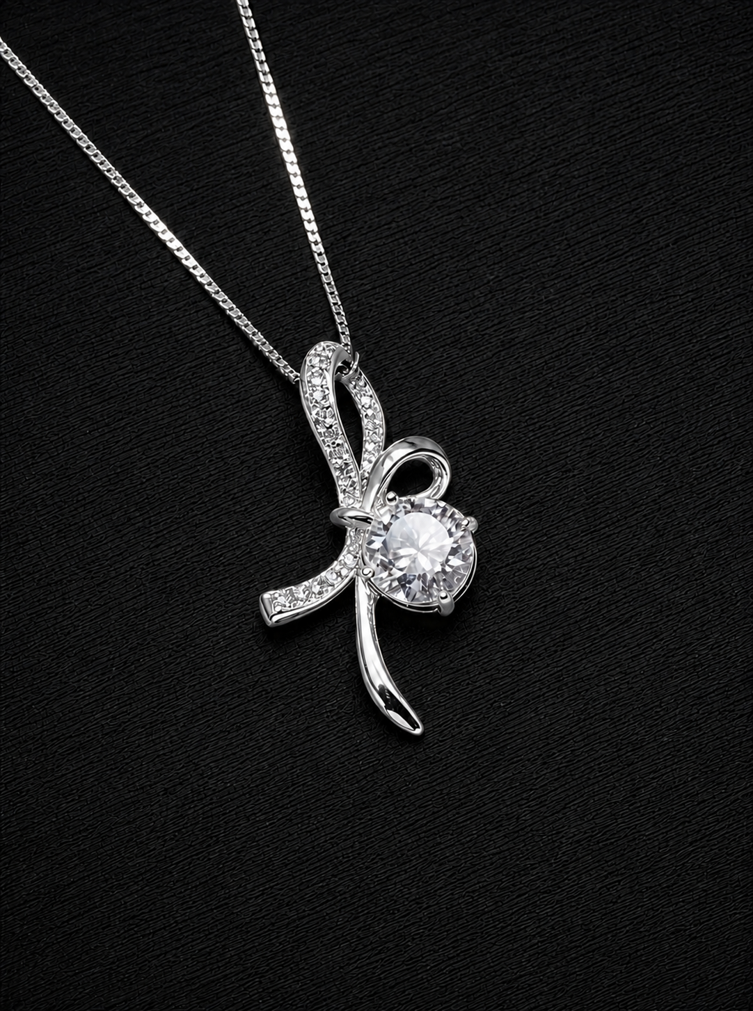 Moissanite-Round Brilliant Cut Necklace-Melody Spark 