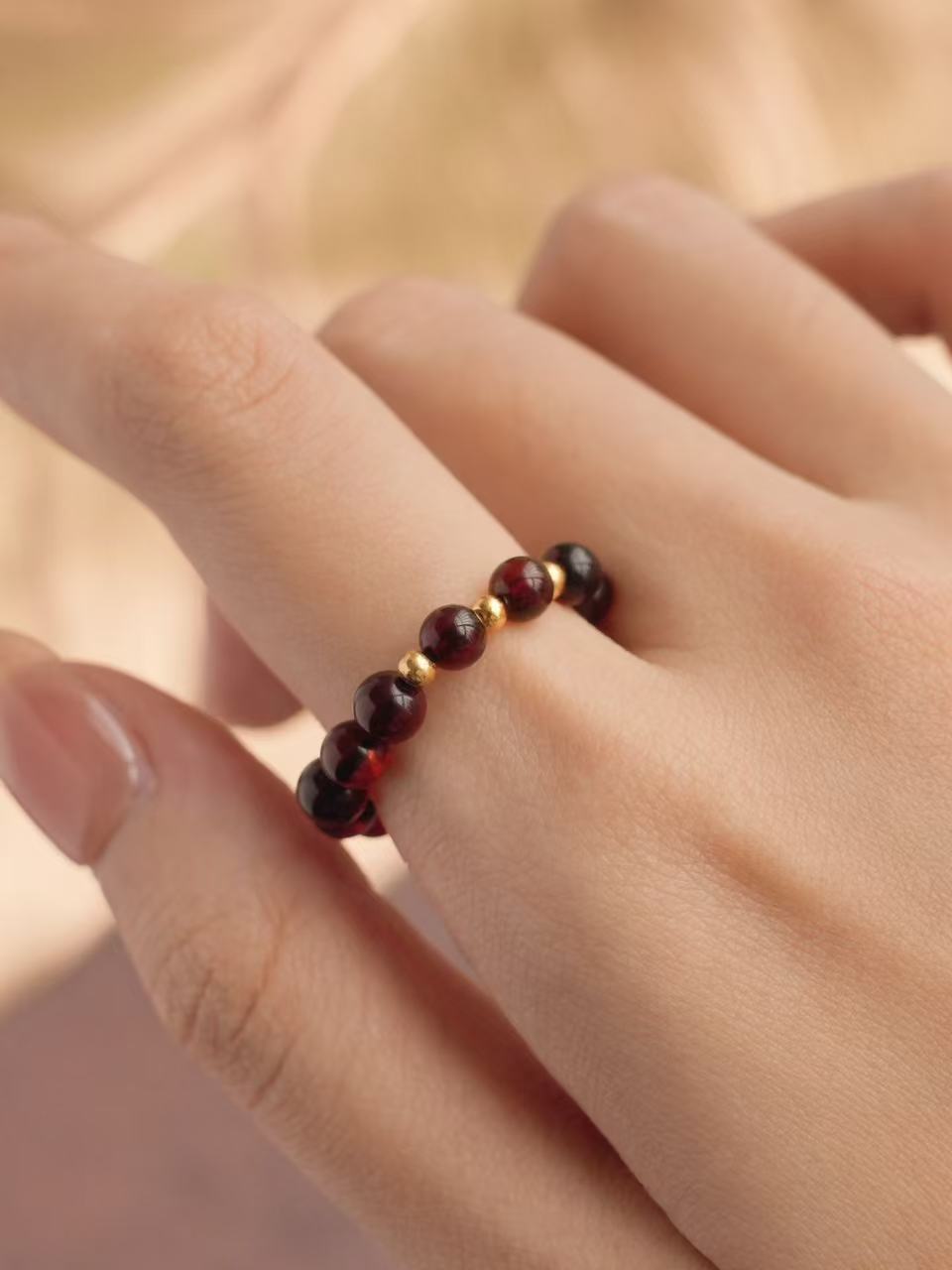 Cherry Wine Blood Amber Ring