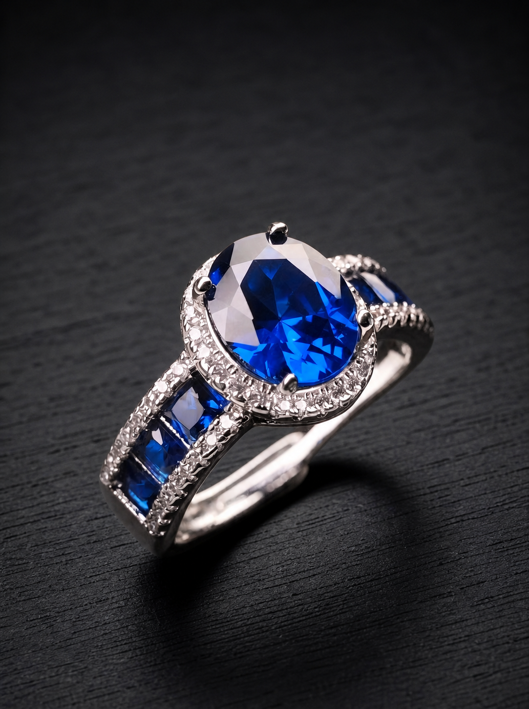 Sapphire/Ruby-Oval Brilliant Cut Ring-Velvet Crown