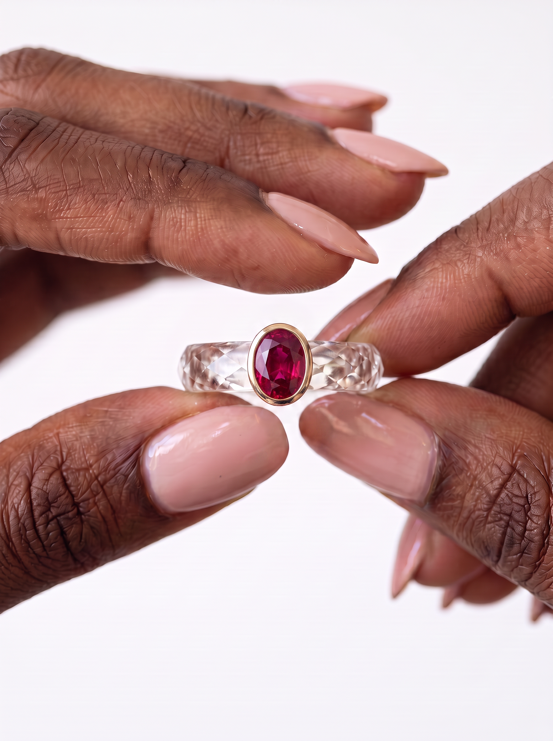 PRO 360-Degree Faceted White Sapphire Ring