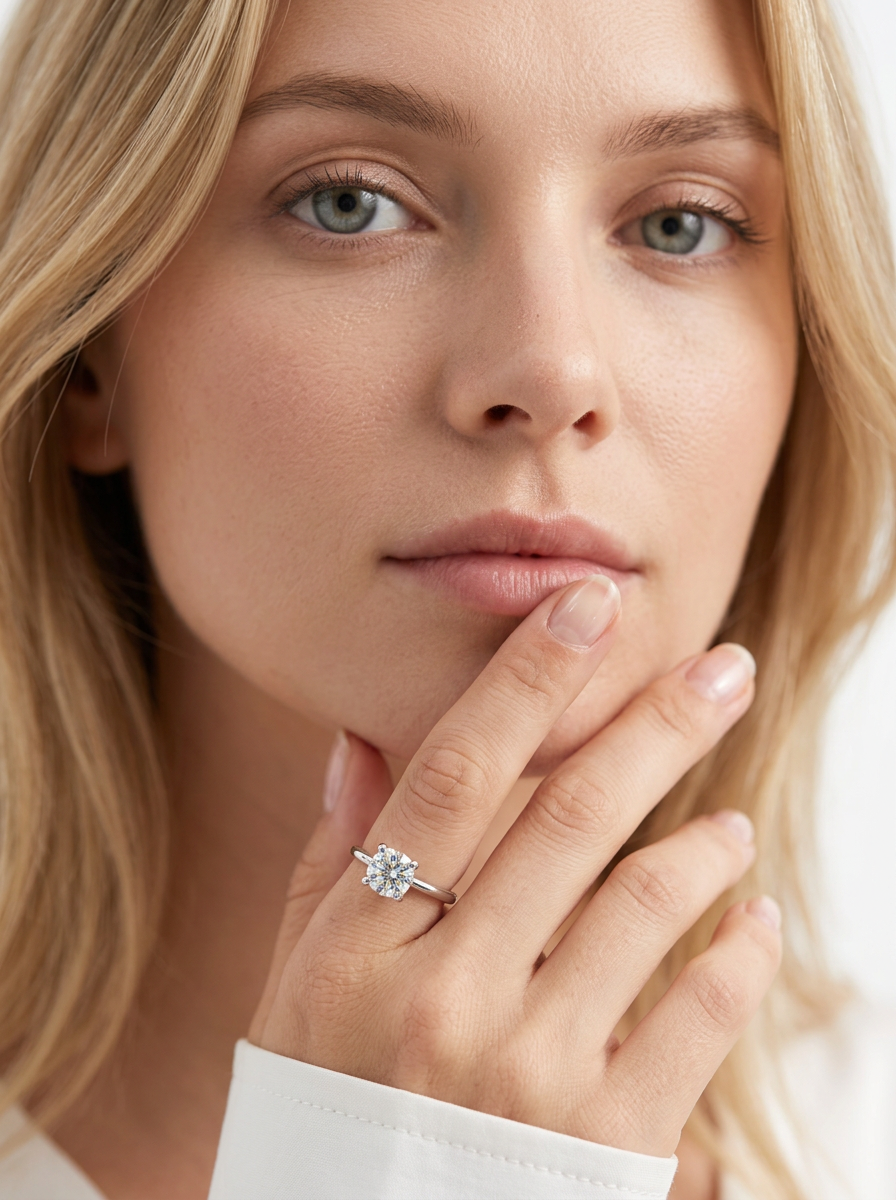 Round Brilliant Cut Moissanite Ring - Luminous