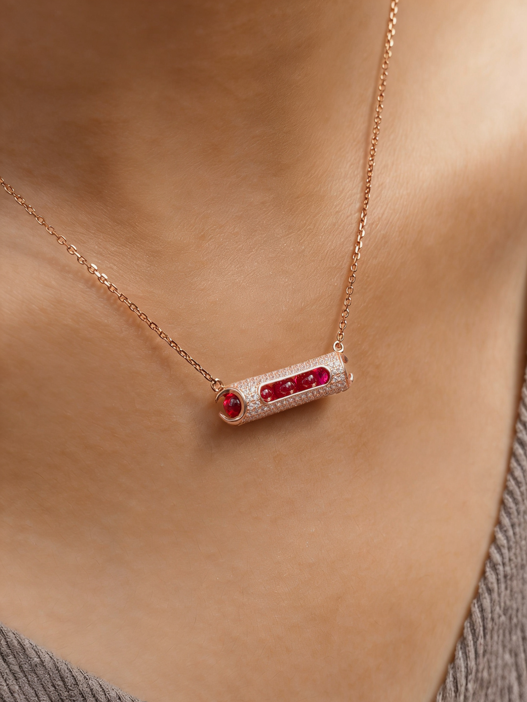 Rolling Ruby Necklace