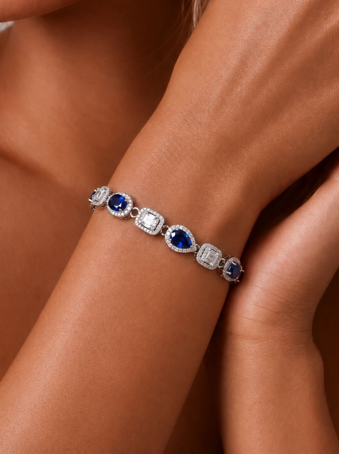 Oval Brilliant‑Cut Royal Sapphire Bracelet - Royal Allure