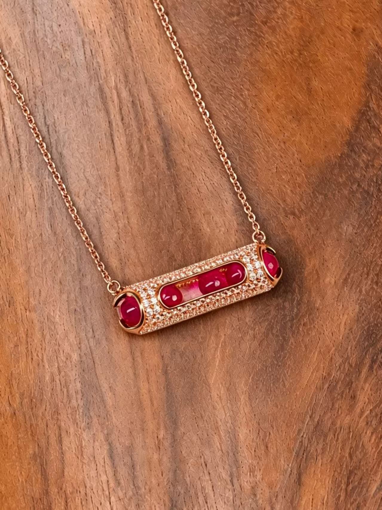 Rolling Ruby Necklace