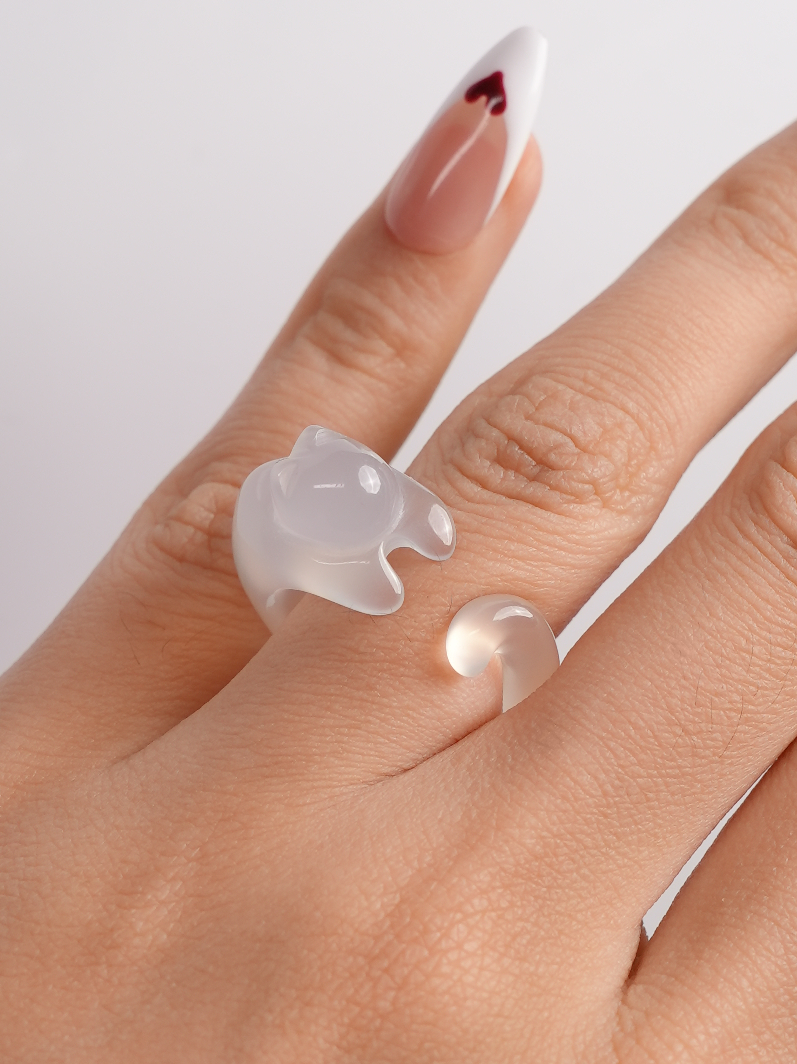 Fancy Cut Onyx Cat Ring