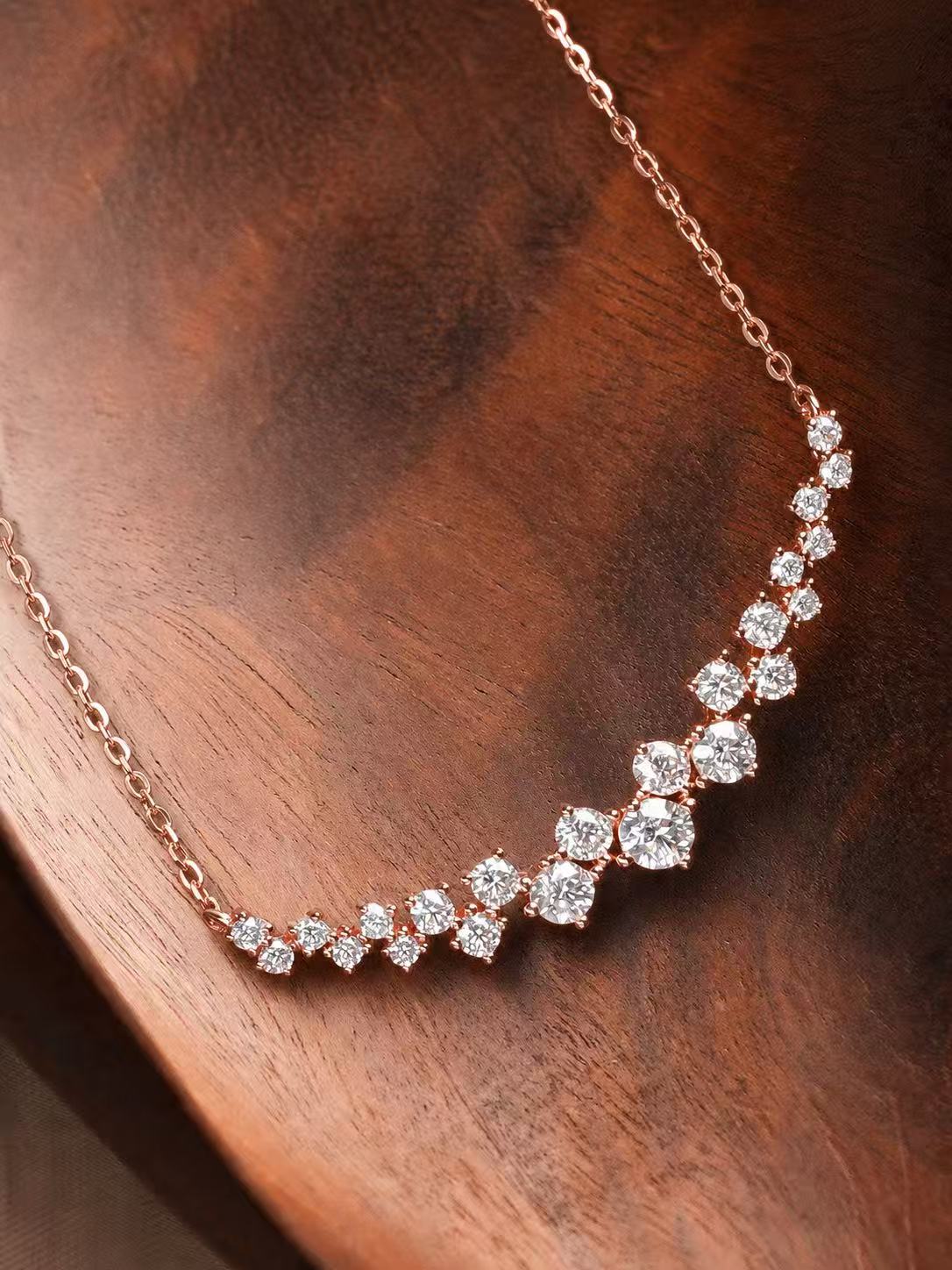 Round Brilliant Cut Moissanite Necklace - Bright Grace