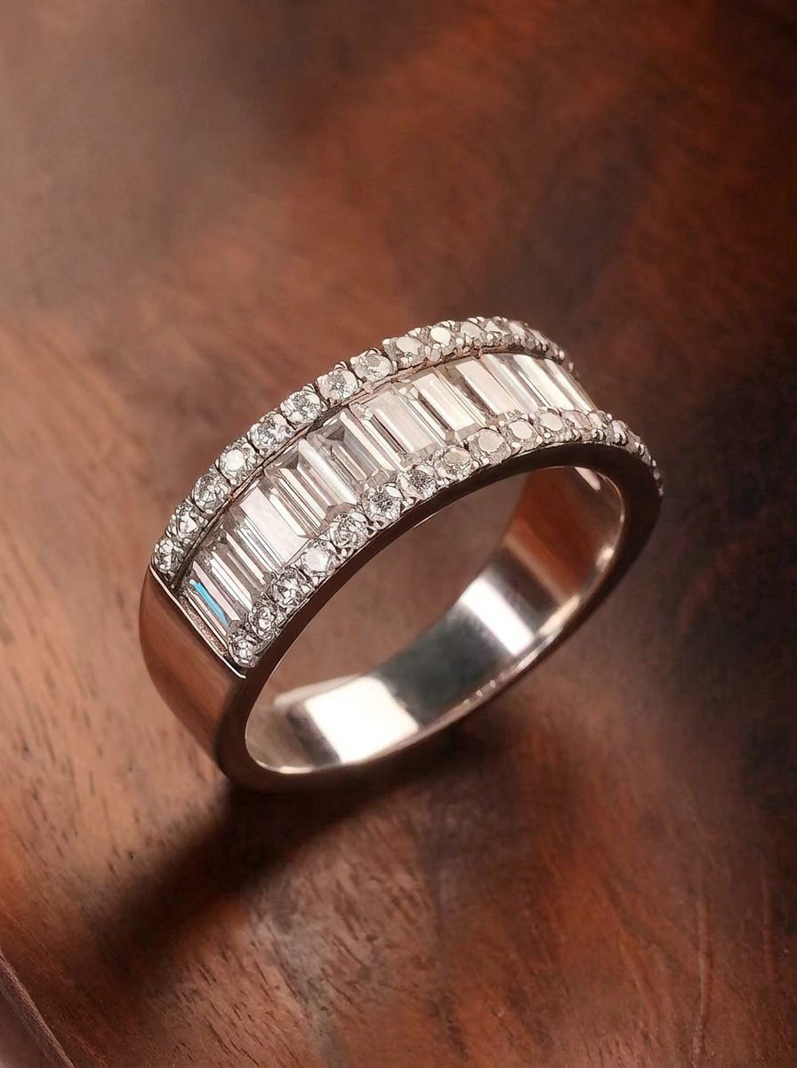 Emerald Cut/Round Cut Moissanite Ring -  Eternal Corridor