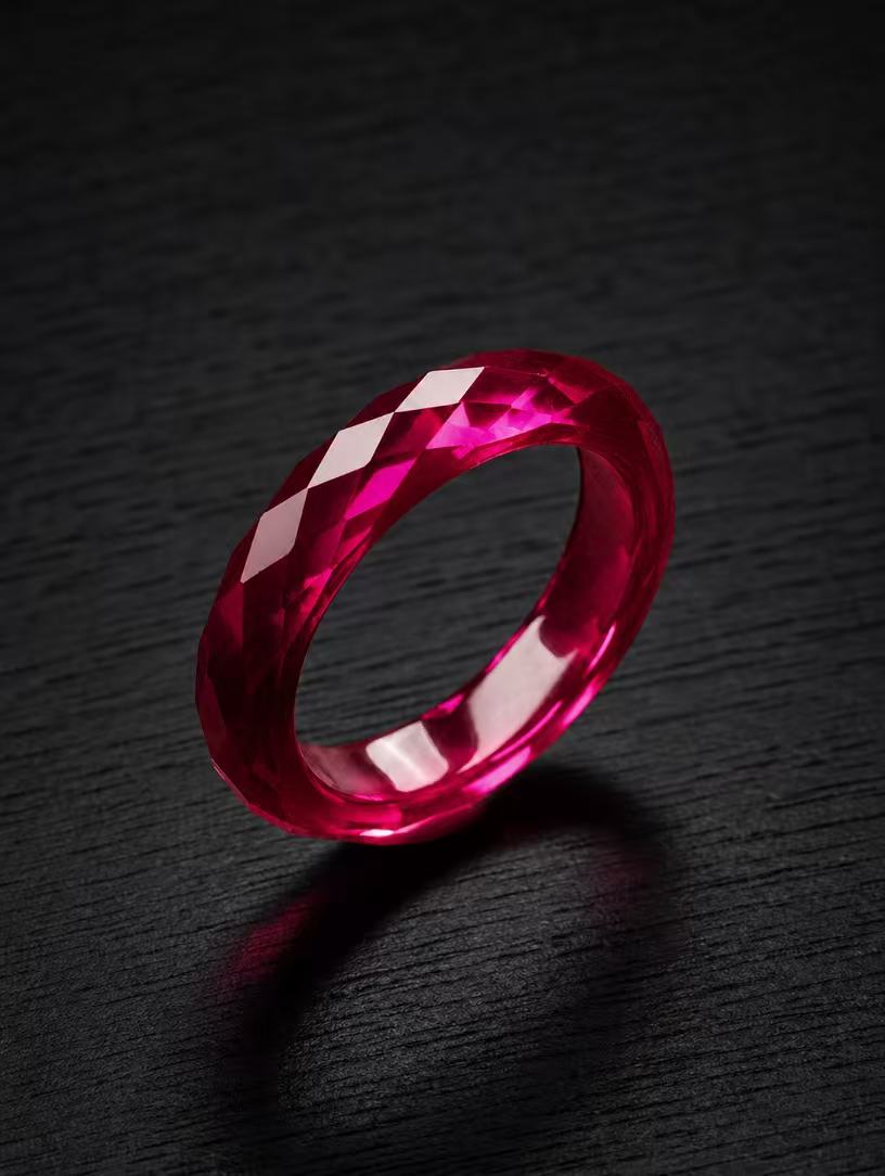 Ruby-360-Degree Faceted Ring