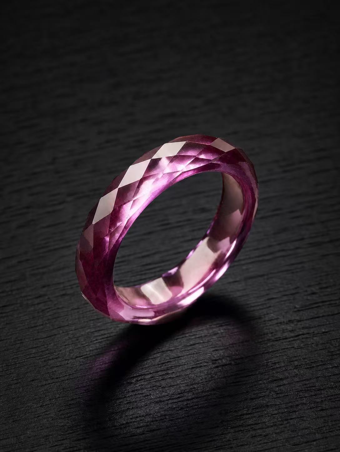 Purple Sapphire-360-Degree Faceted Ring