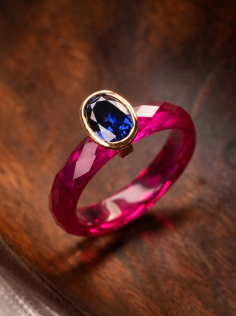 PRO 360-Degree Faceted Ruby Ring