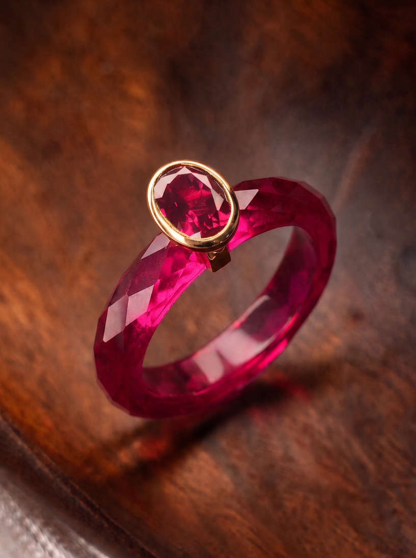 PRO 360-Degree Faceted Ruby Ring