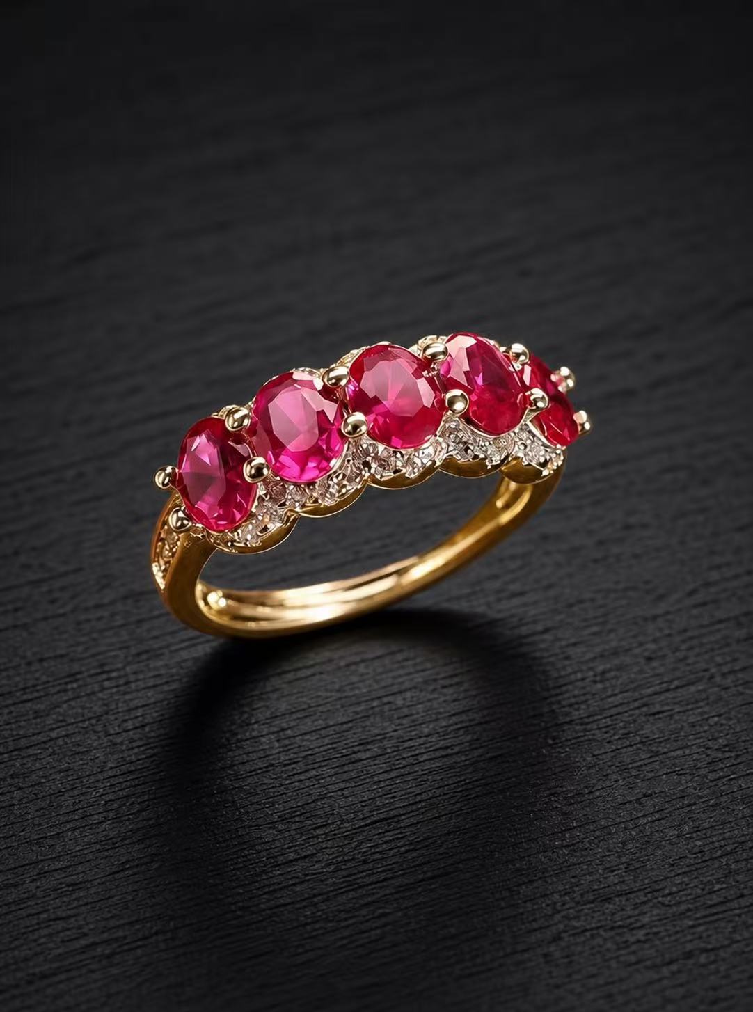 Ruby-Oval Brilliant Cut Ring
