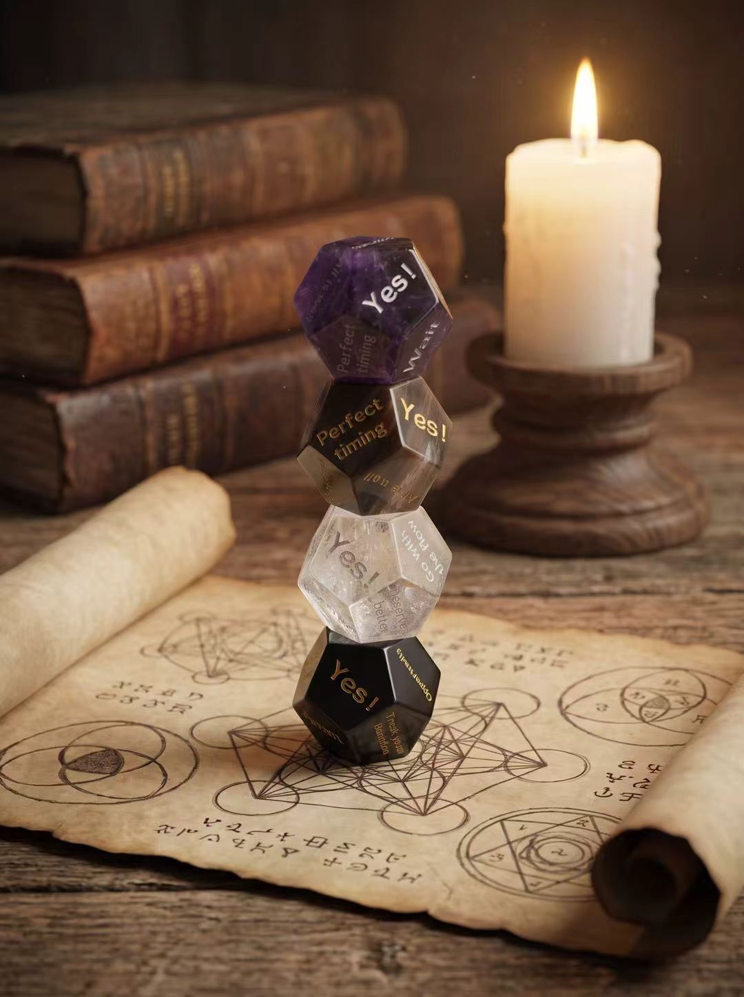 Dodecahedron Fancy Cut Clear Quartz Crystal - Answer Dice
