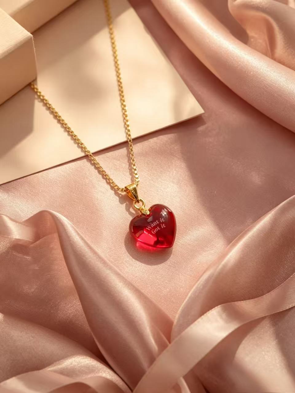 Heart Brilliant Cut Ruby Necklace - I Want It, I Got It 