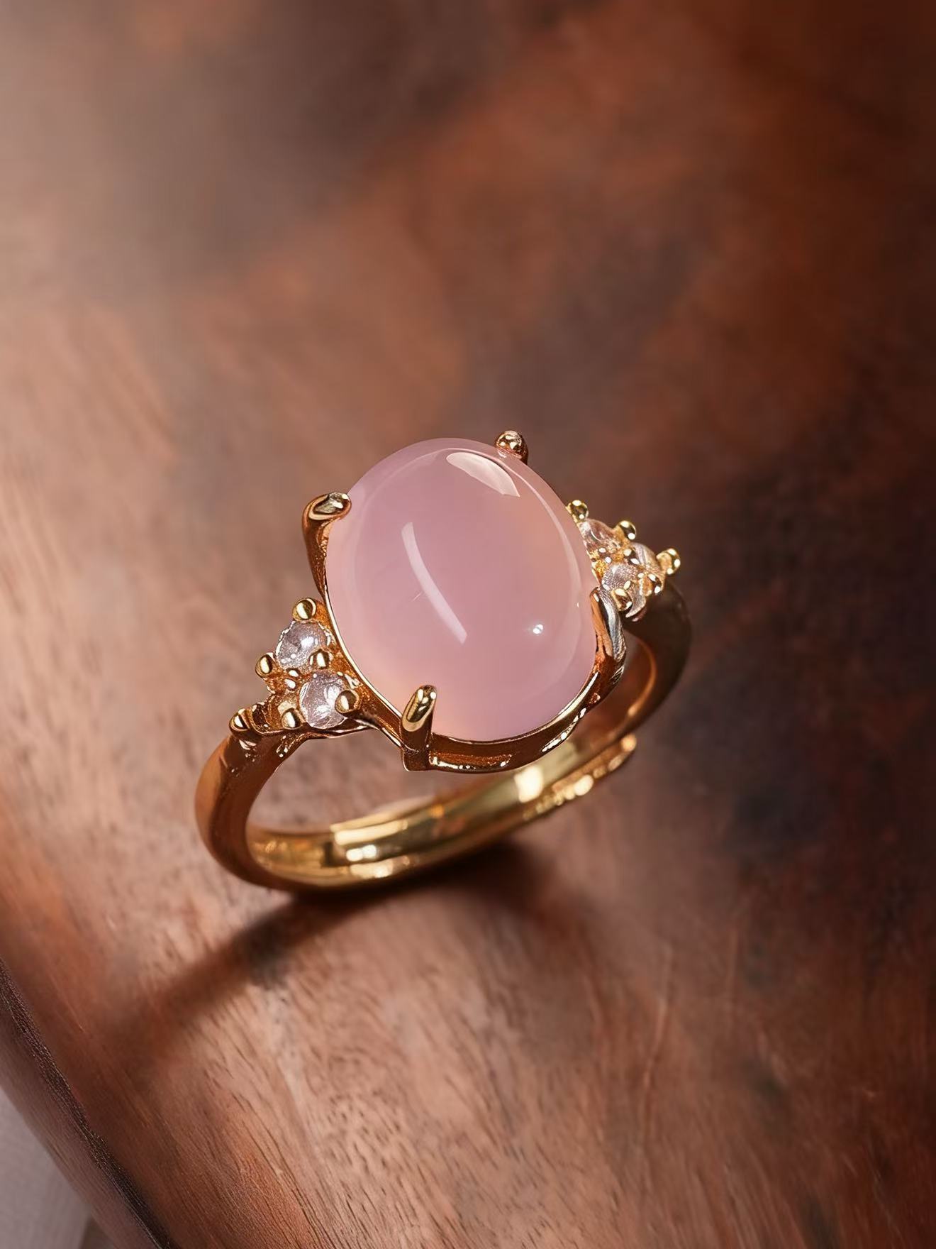 Chalcedony Ring - Peachy Pink Dream