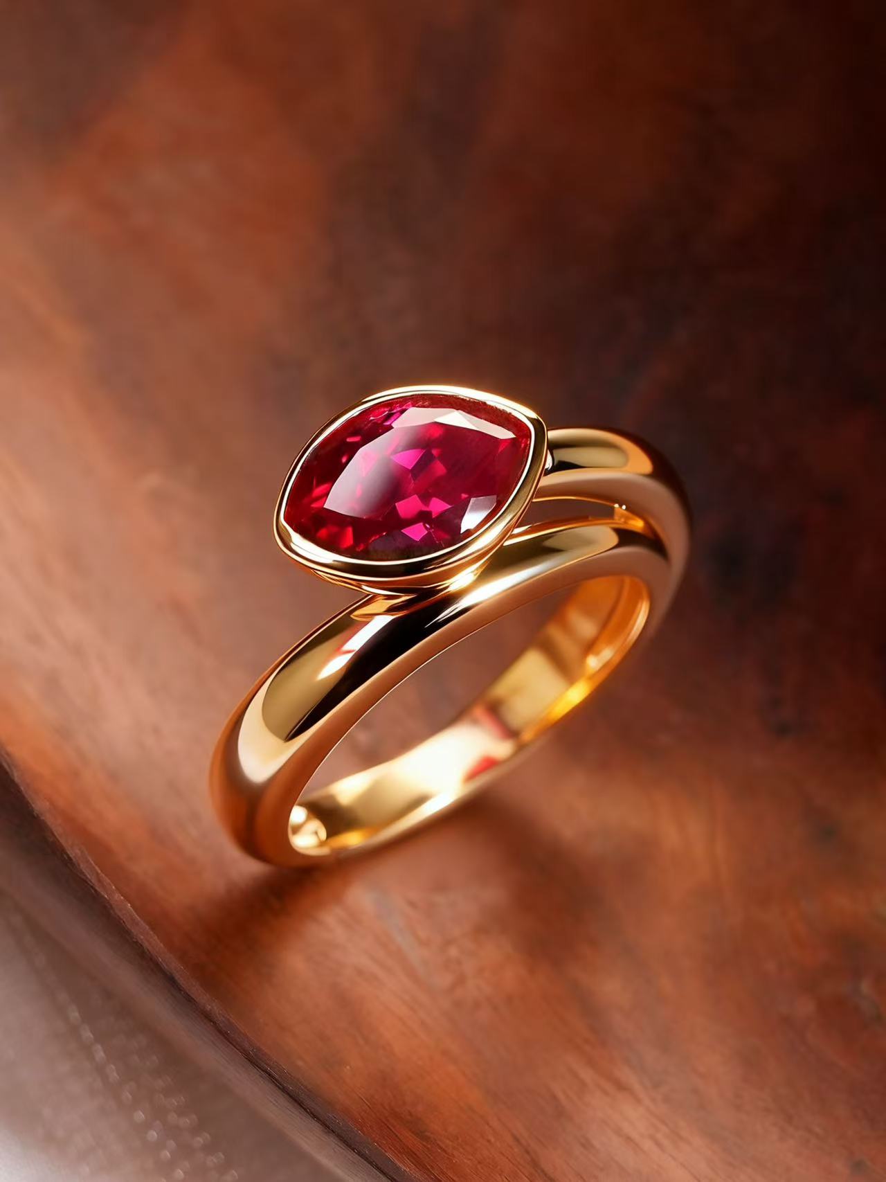Marquise Brilliant Cut Ruby Ring - Roseate Sky