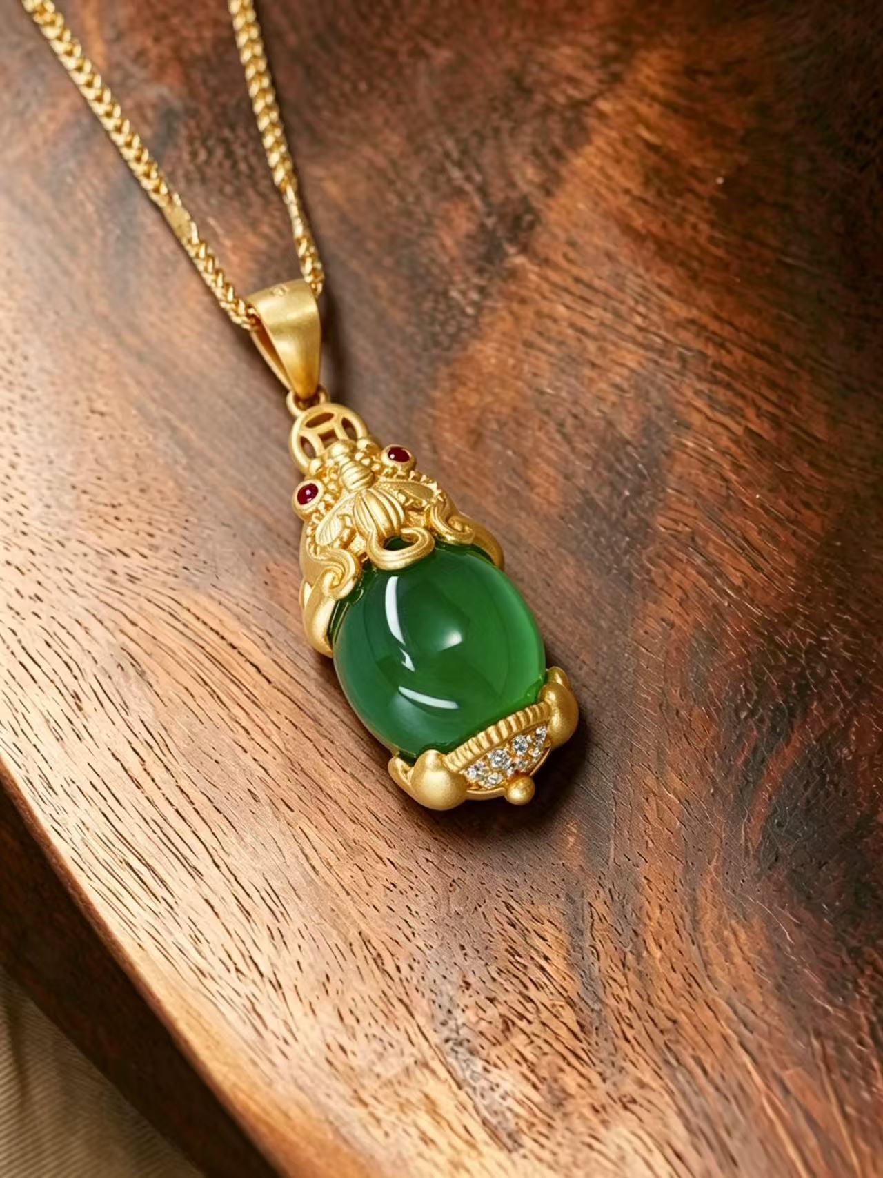 Chalcedony Necklace - Fortune, Prosperity, and Longevity Collection