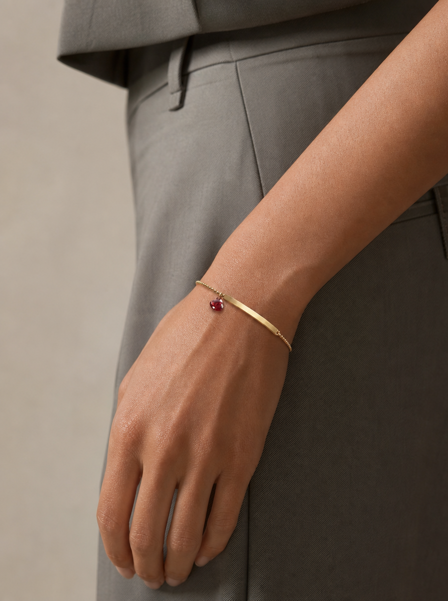 Ruby Bracelet - Heart Blush