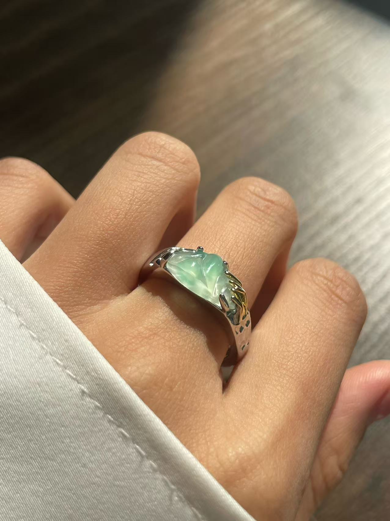 Chalcedony Ring - Reflection of Green Sprigs