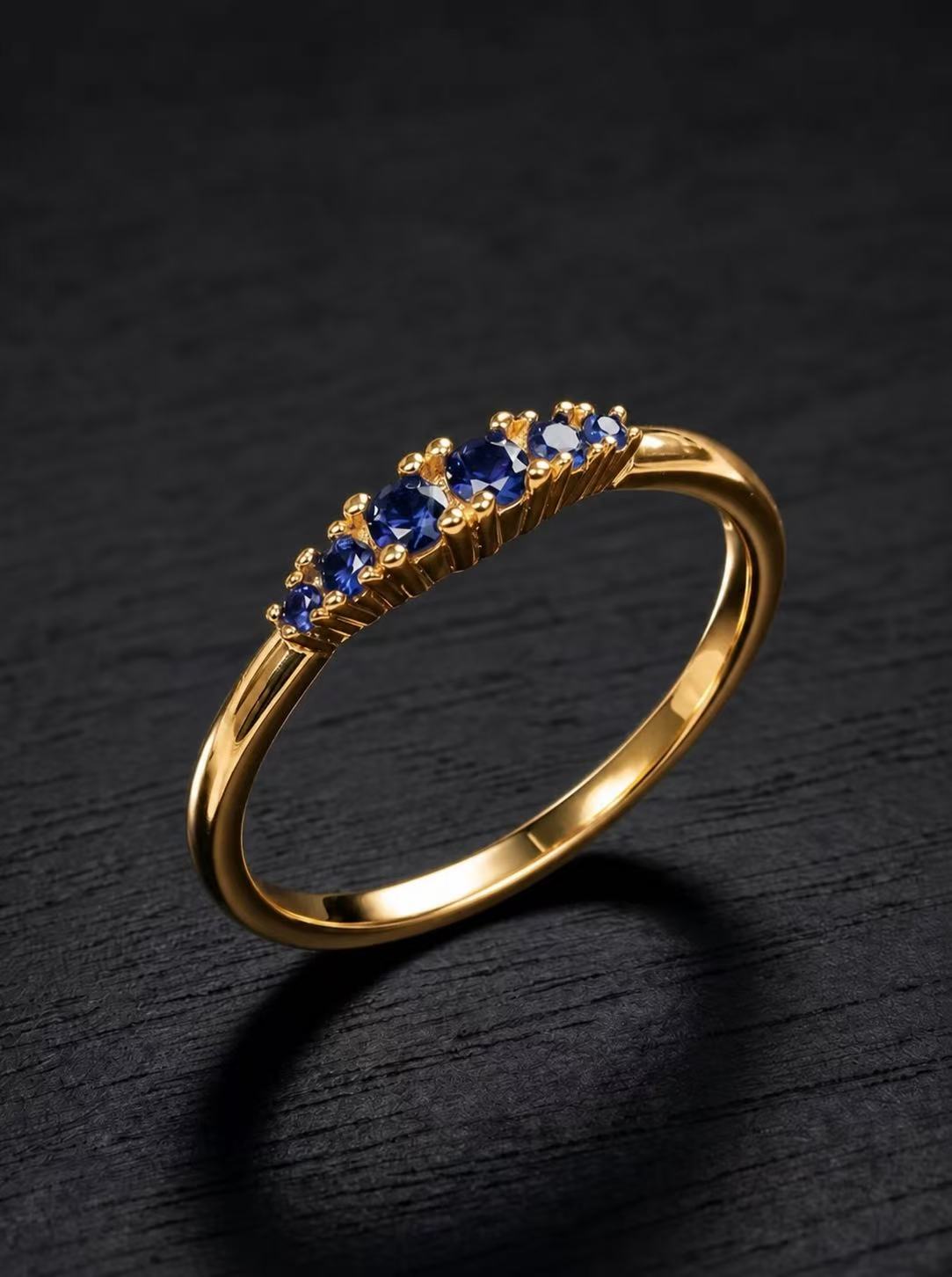 Sapphire/Ruby/Emerald-Round Brilliant Cut Ring-Delicate Sapphire