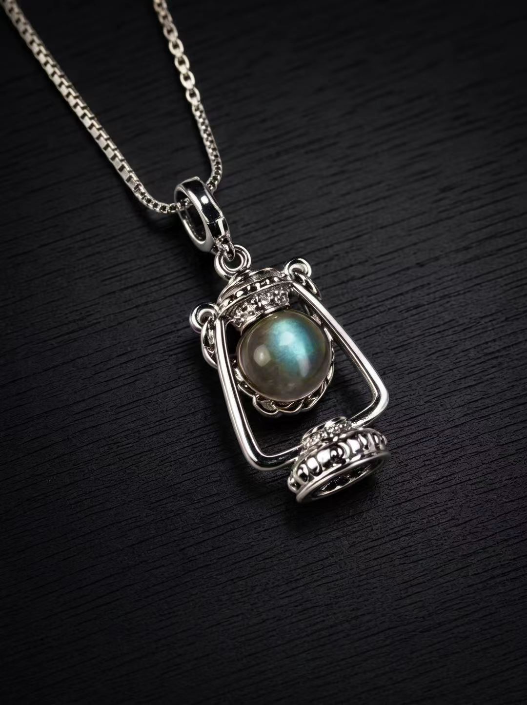 Enchanted Lantern - Silver Grey Moonstone